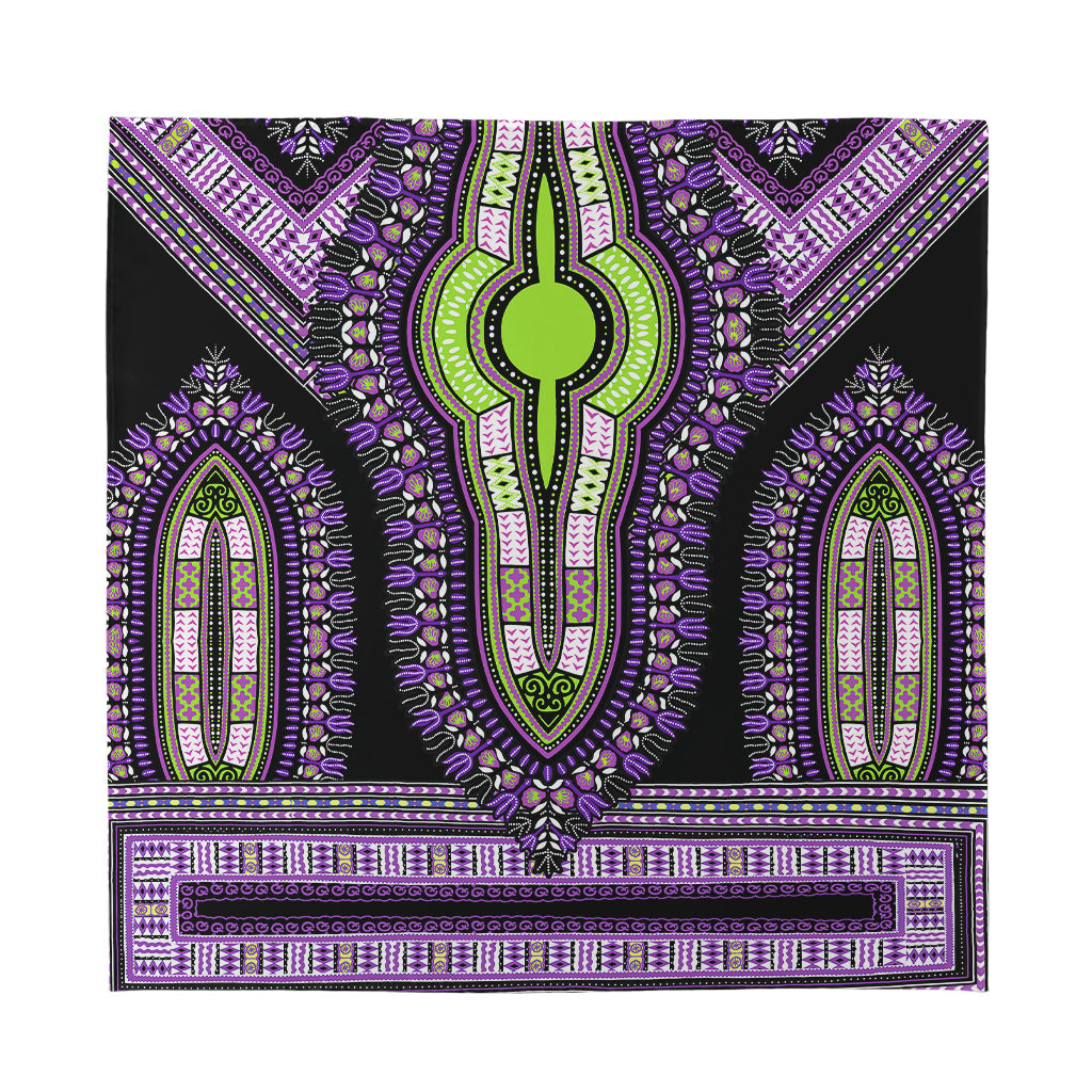 Black And Purple African Dashiki Print Silk Bandana