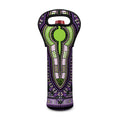 Black And Purple African Dashiki Print Single Neoprene Wine Tote