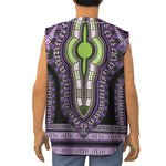 Black And Purple African Dashiki Print Sleeveless Baseball Jersey