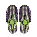 Black And Purple African Dashiki Print Slippers