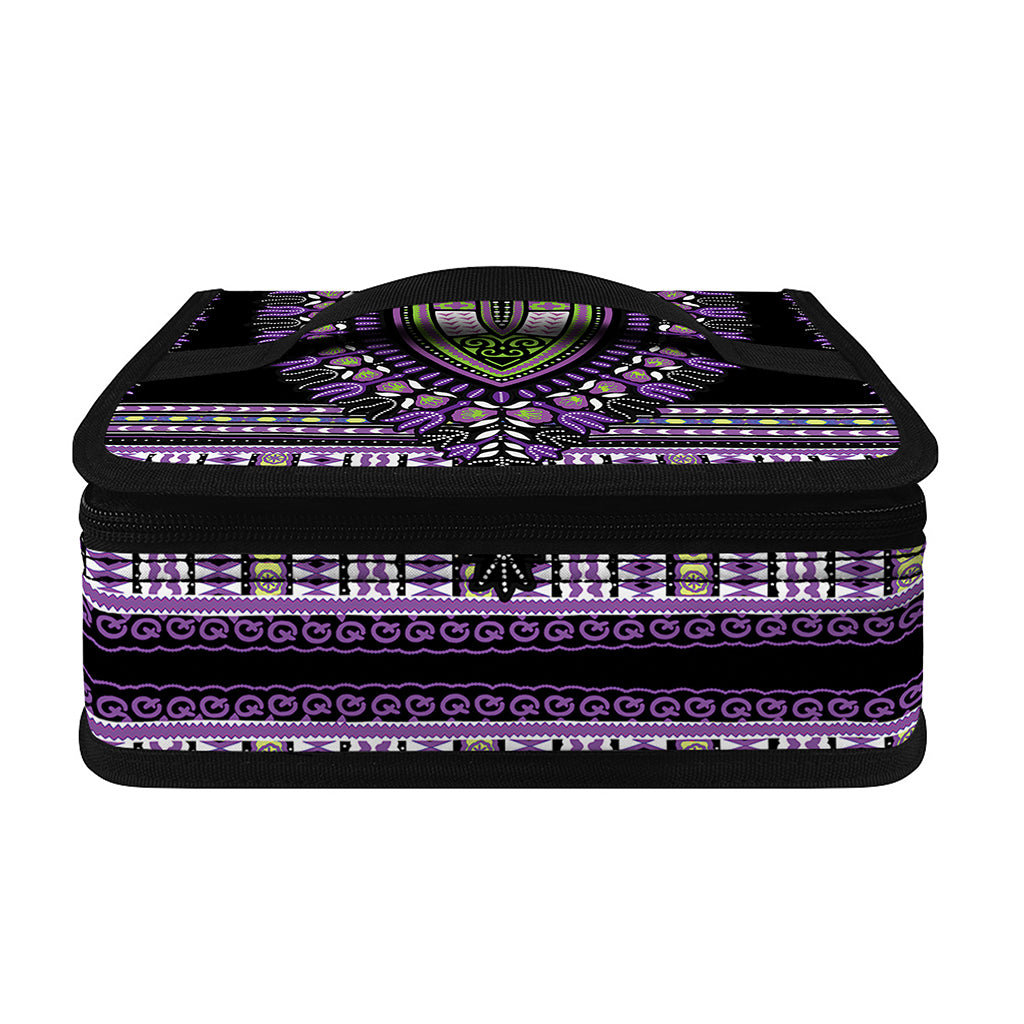 Black And Purple African Dashiki Print Small Lunch Bag
