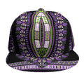 Black And Purple African Dashiki Print Snapback Cap