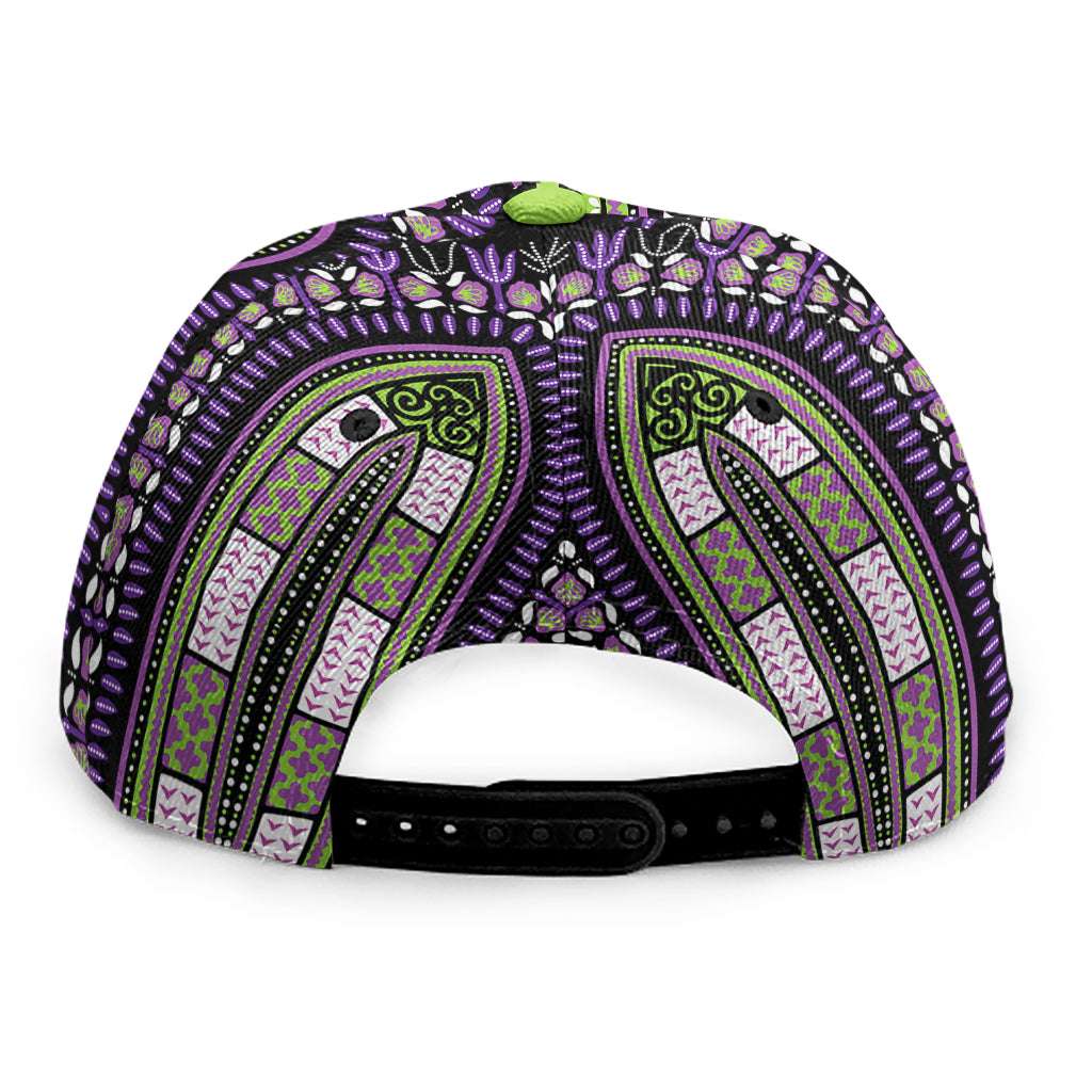 Black And Purple African Dashiki Print Snapback Cap