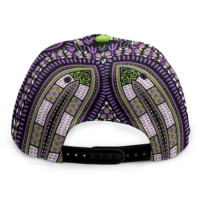 Black And Purple African Dashiki Print Snapback Cap