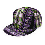 Black And Purple African Dashiki Print Snapback Cap
