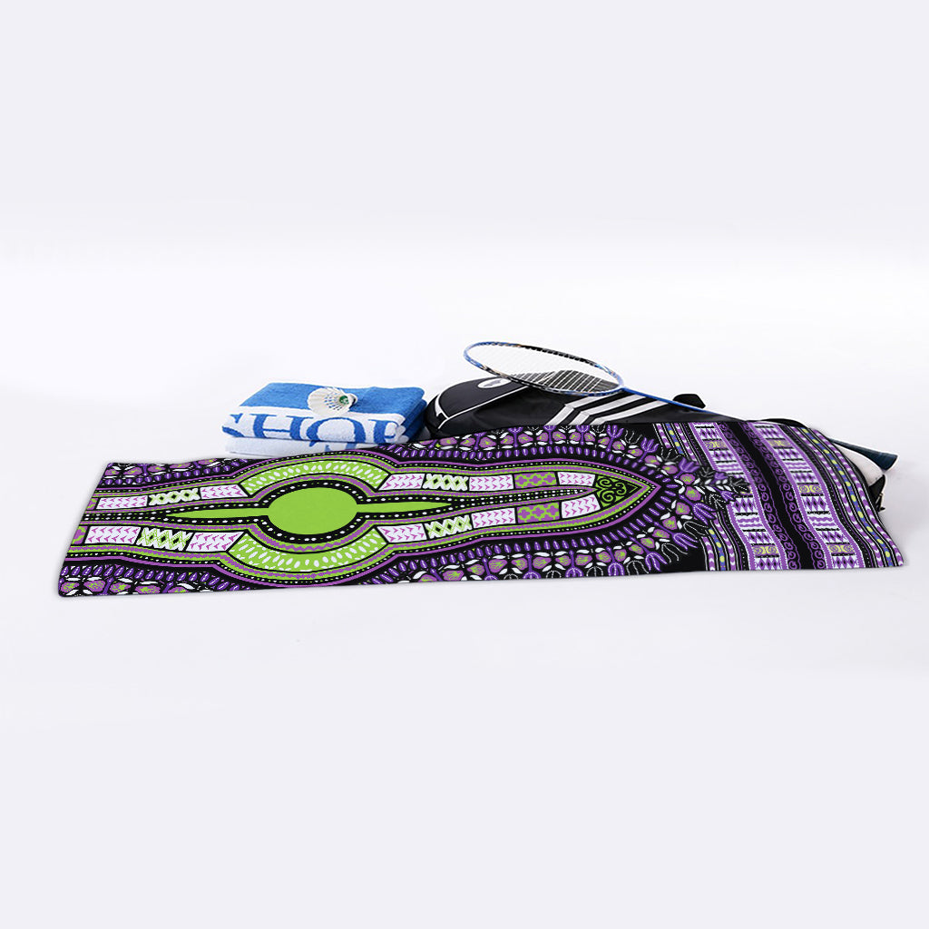 Black And Purple African Dashiki Print Sports Towel