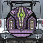 Black And Purple African Dashiki Print Tire Cover