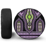 Black And Purple African Dashiki Print Tire Cover With Camera Hole