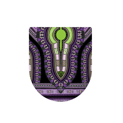 Black And Purple African Dashiki Print Toilet Lid Cover