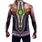 Black And Purple African Dashiki Print Training Tank Top