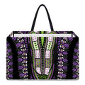 Black And Purple African Dashiki Print Utility Tote Bag