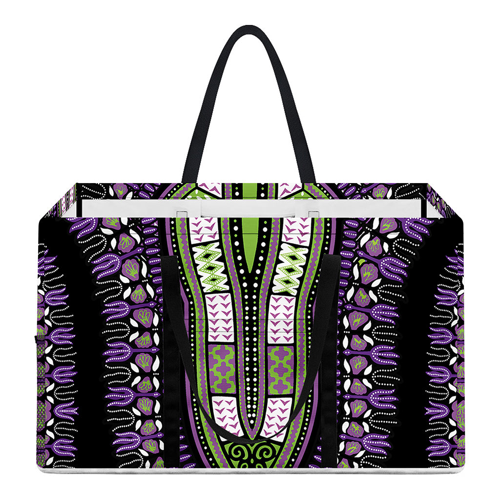 Black And Purple African Dashiki Print Utility Tote Bag