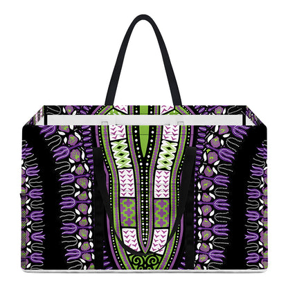 Black And Purple African Dashiki Print Utility Tote Bag