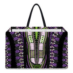 Black And Purple African Dashiki Print Utility Tote Bag