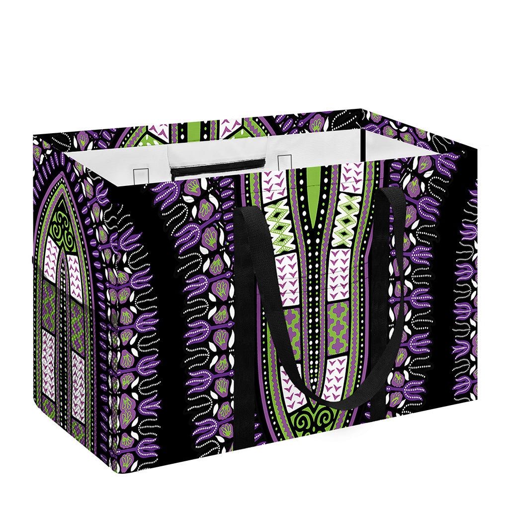 Black And Purple African Dashiki Print Utility Tote Bag