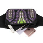 Black And Purple African Dashiki Print Waist Bag