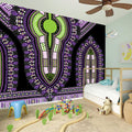 Black And Purple African Dashiki Print Wall Sticker