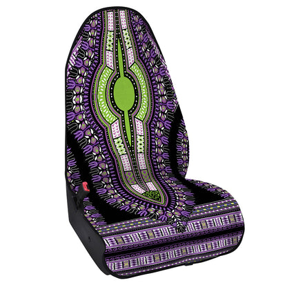 Black And Purple African Dashiki Print Waterproof Car Seat Cover
