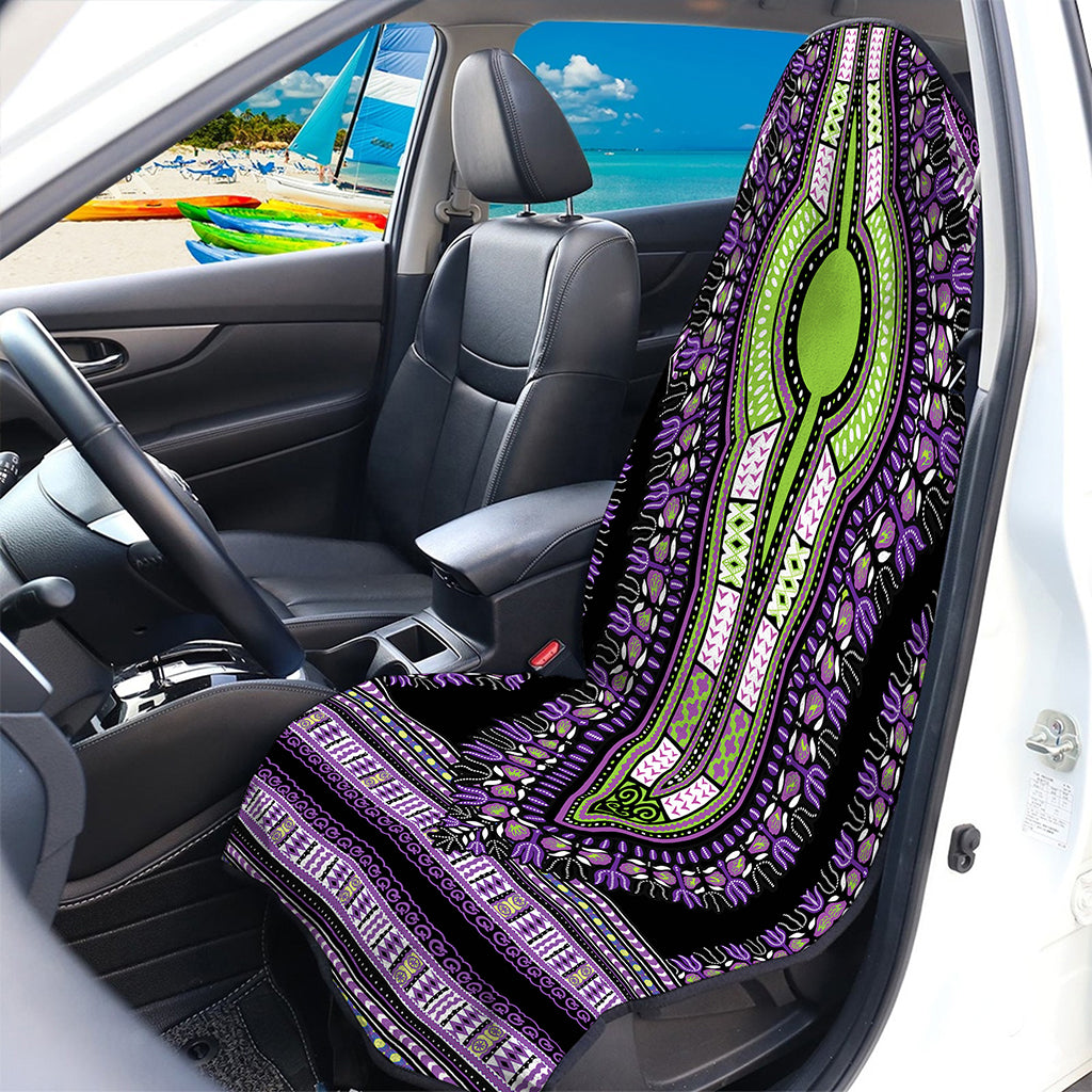 Black And Purple African Dashiki Print Waterproof Car Seat Cover