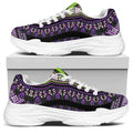 Black And Purple African Dashiki Print White Chunky Shoes