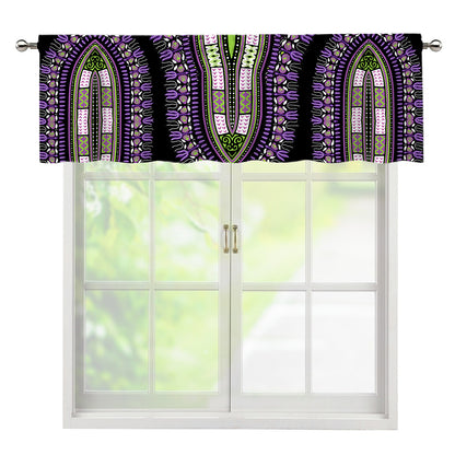 Black And Purple African Dashiki Print Window Valance