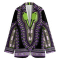 Black And Purple African Dashiki Print Women's Cotton Blazer