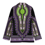 Black And Purple African Dashiki Print Women's Cotton Blazer
