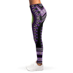 Black And Purple African Dashiki Print Women's Leggings