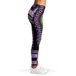 Black And Purple African Dashiki Print Women's Leggings