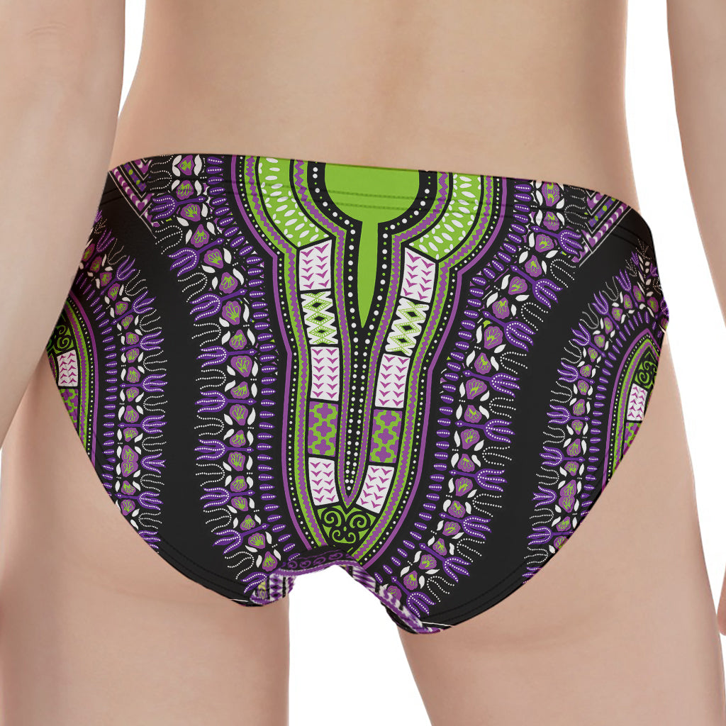 Black And Purple African Dashiki Print Women's Panties