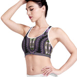Black And Purple African Dashiki Print Women's Sports Bra