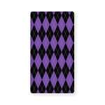 Black And Purple Argyle Pattern Print Baby Crib Sheet