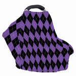 Black And Purple Argyle Pattern Print Baby Seat Cover