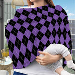 Black And Purple Argyle Pattern Print Baby Seat Cover