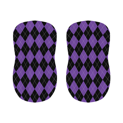 Black And Purple Argyle Pattern Print Bar Stool Covers