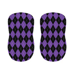 Black And Purple Argyle Pattern Print Bar Stool Covers