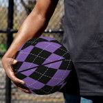 Black And Purple Argyle Pattern Print Basketball