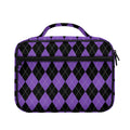 Black And Purple Argyle Pattern Print Briefcase Bible Bag