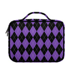 Black And Purple Argyle Pattern Print Briefcase Bible Bag