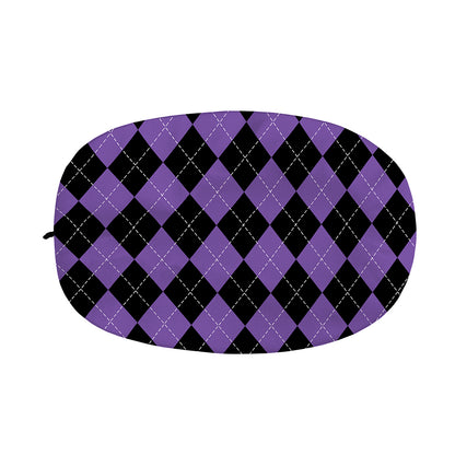 Black And Purple Argyle Pattern Print Car Side Mirror Covers