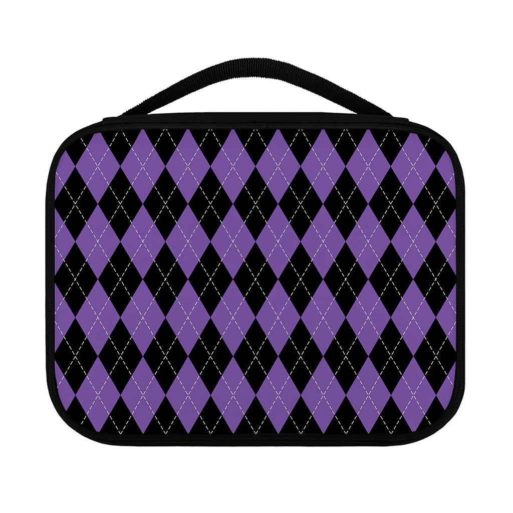 Black And Purple Argyle Pattern Print Classic Bible Case