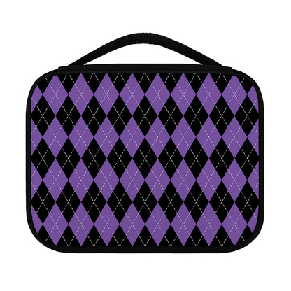 Black And Purple Argyle Pattern Print Classic Bible Case