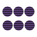 Black And Purple Argyle Pattern Print Coaster Set