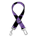 Black And Purple Argyle Pattern Print Dog Seat Belt