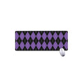 Black And Purple Argyle Pattern Print Extended Mouse Pad
