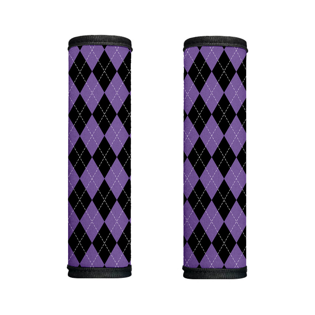 Black And Purple Argyle Pattern Print Handle Covers