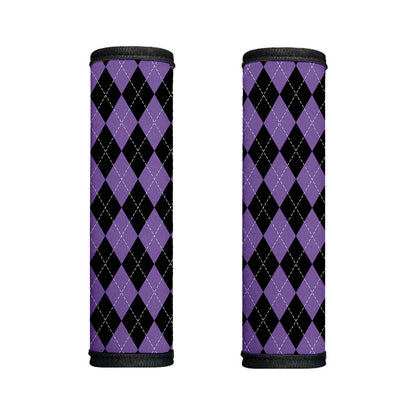 Black And Purple Argyle Pattern Print Handle Covers