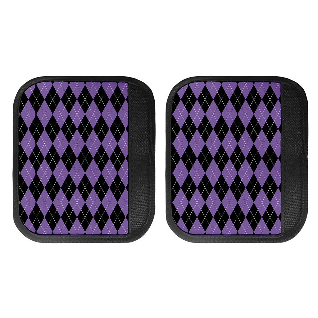 Black And Purple Argyle Pattern Print Handle Covers