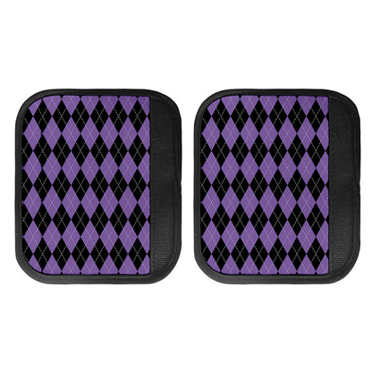 Black And Purple Argyle Pattern Print Handle Covers