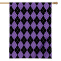 Black And Purple Argyle Pattern Print House Flag